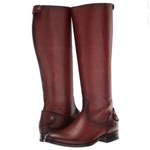 WOMEN’S FRYE COGNAC BOOTS - MELISSA BUTTON 2 WIDE CALF COASTAL COWGIRL STYLE